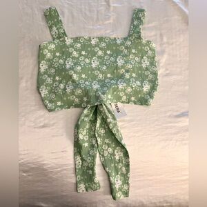 Flower Cropped Blouse NWT